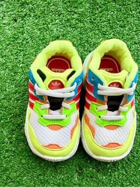 Original Adidas Kids' Yung-96 Sneakers in the "Multi-Color” way. 
US size 4K